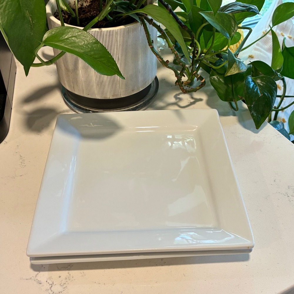 2 Better Homes & Gardens Salad Plates 8.5" Porcelain Modern Scandi Clean Girl